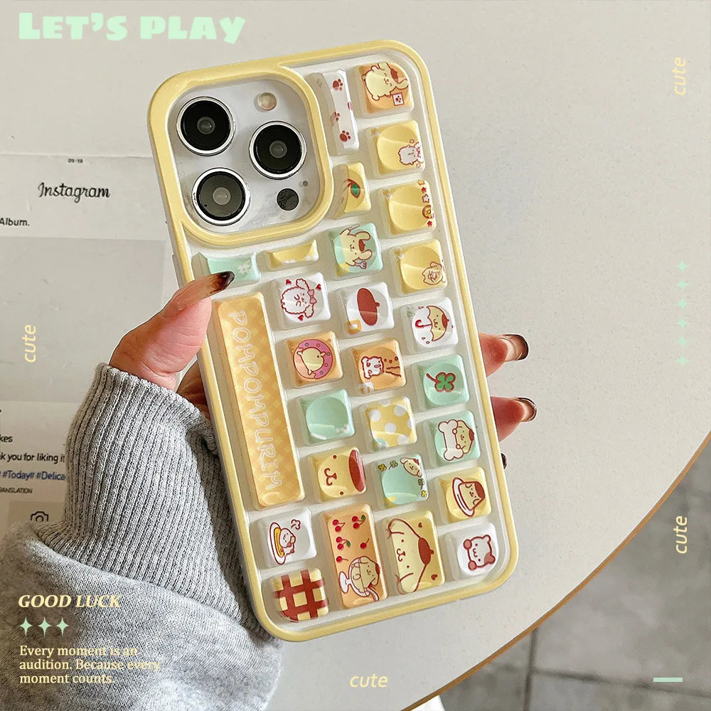 Kawaii Cartoon Keyboard ASMR Phone Case