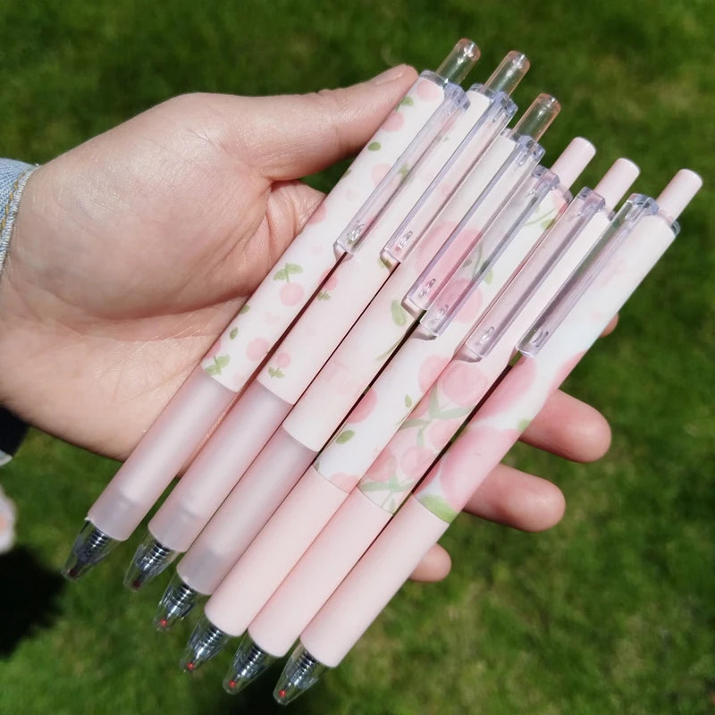 6pcs Pink Tulip Gel Pen Set