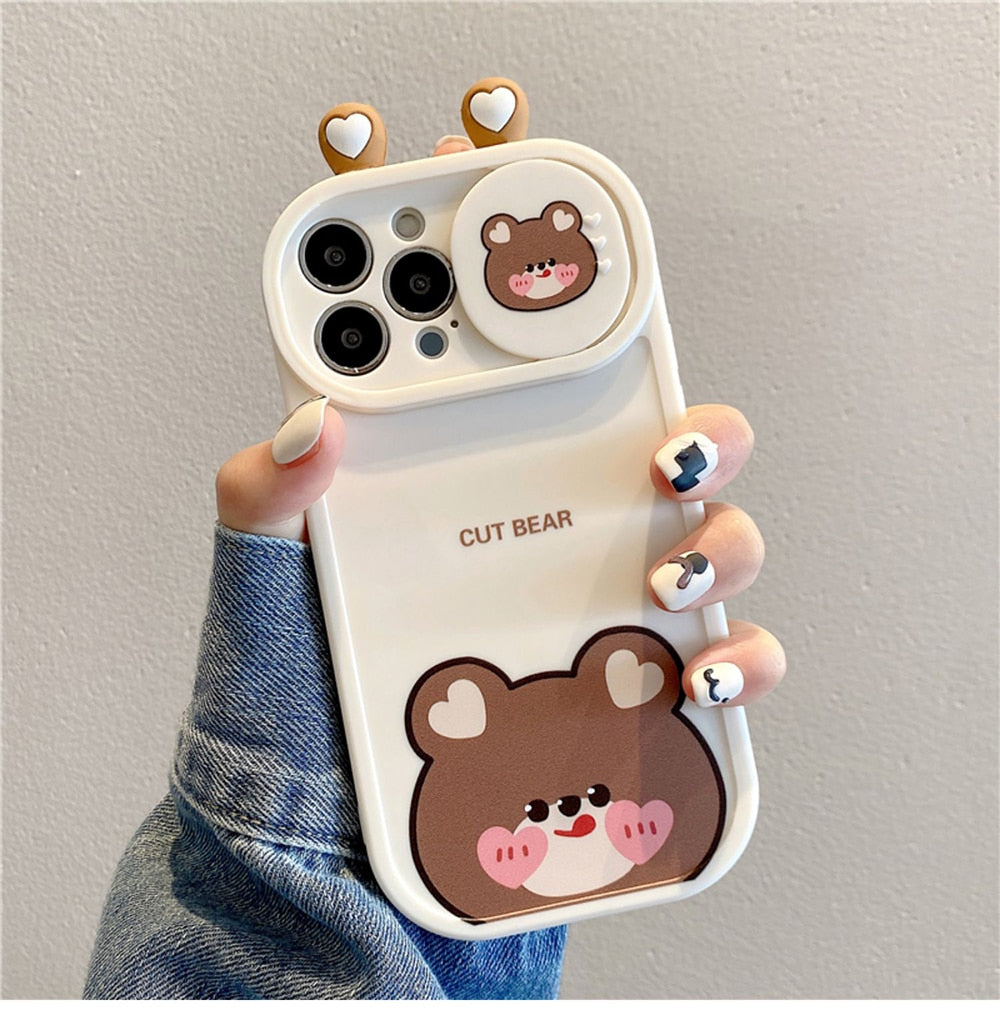 Cute Animal Sliding Phone Case