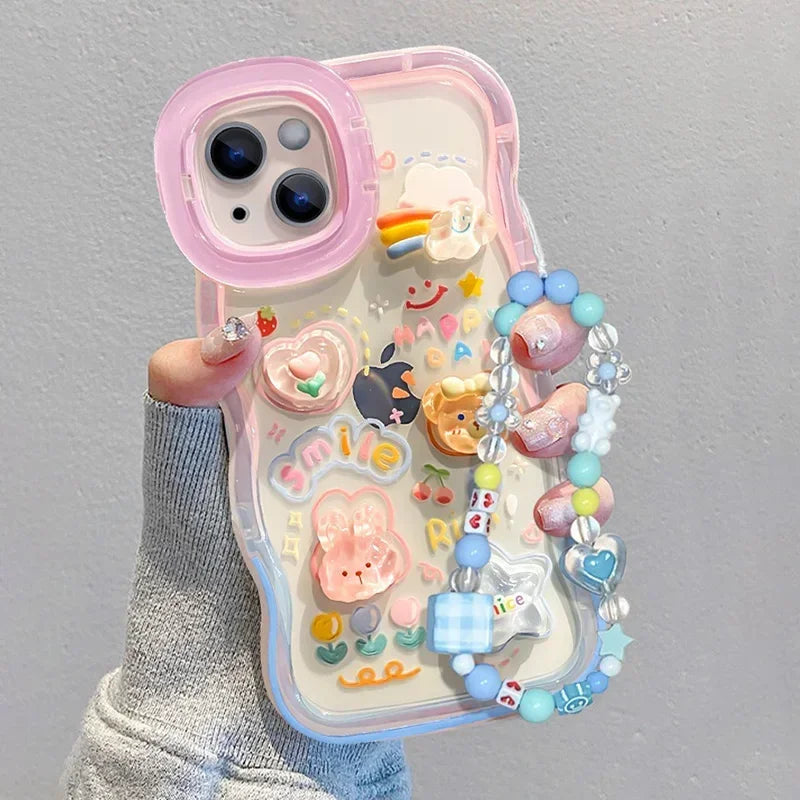 Kawaii Bead Bracelets Charm Phone Case