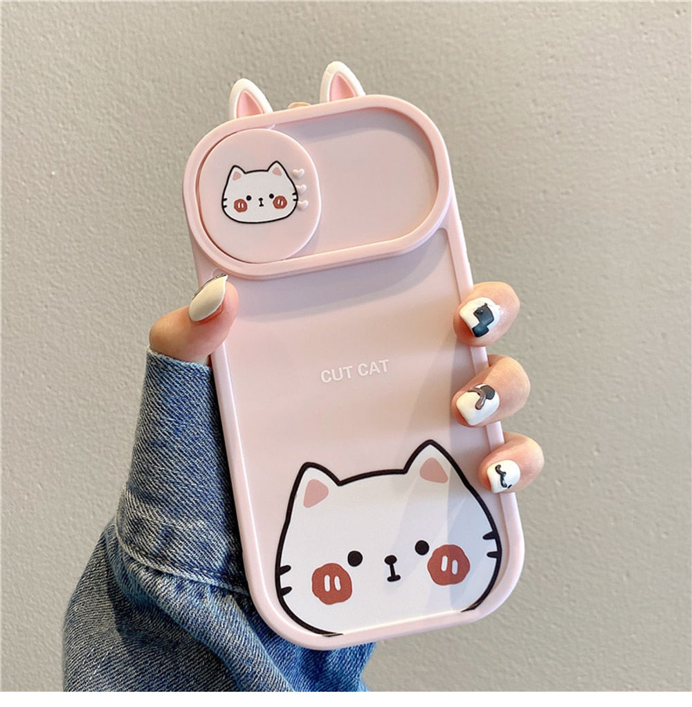 Cute Animal Sliding Phone Case