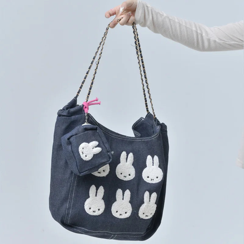 Cute Miffy Denim Canva Bag