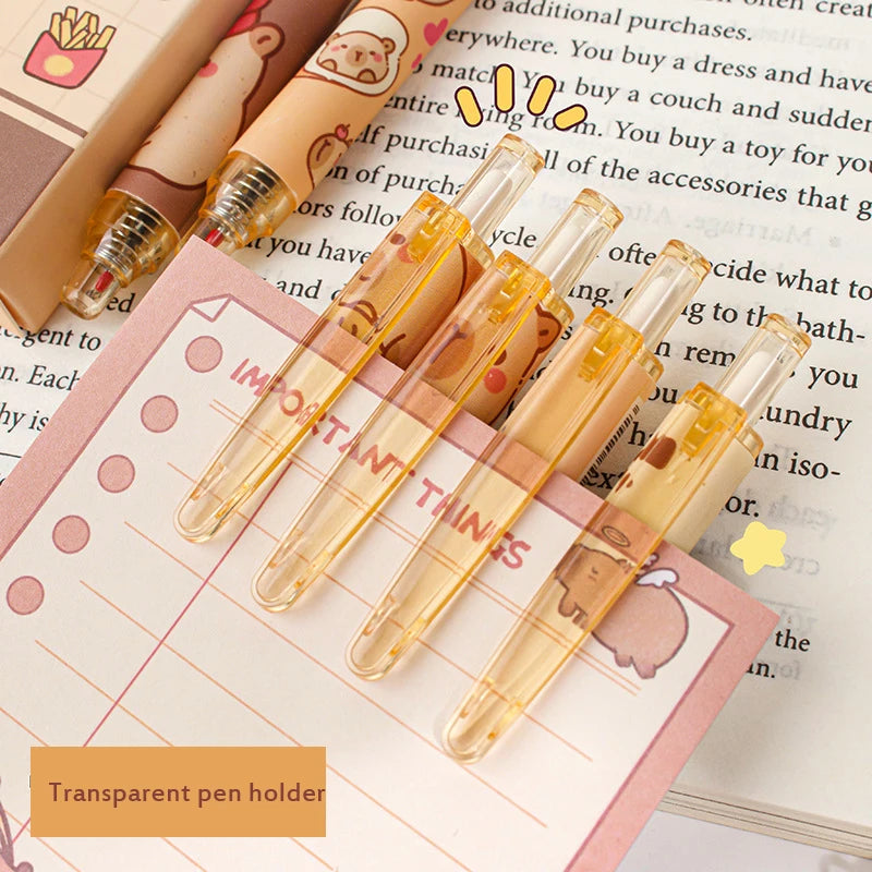 6pcs Capybara Pattern Gel Pen Set