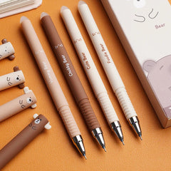 4pcs 0.5mm Cute Little Bear Erasable Gel Pen Set