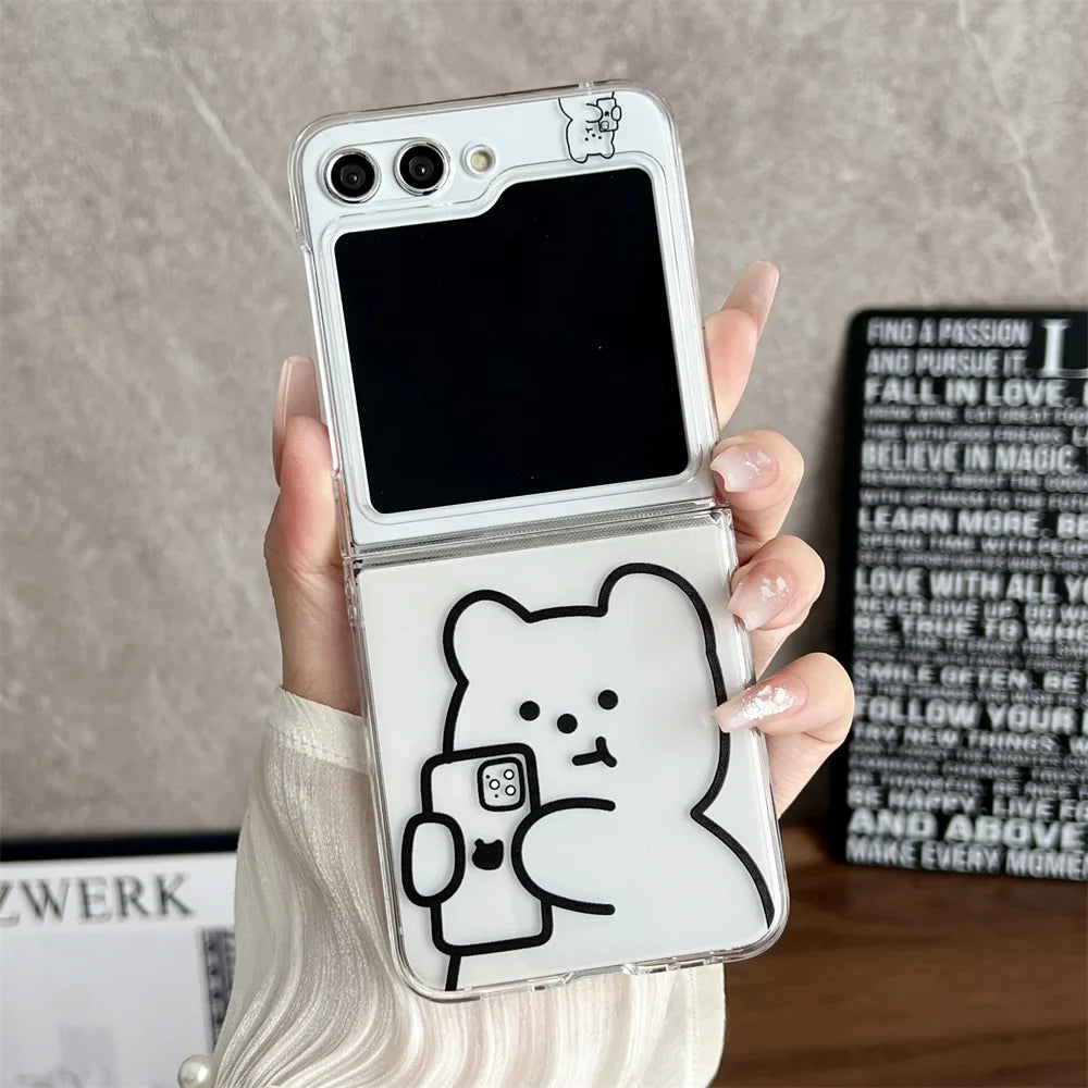 Cute Teddy Bear Phone Case for Z Flip
