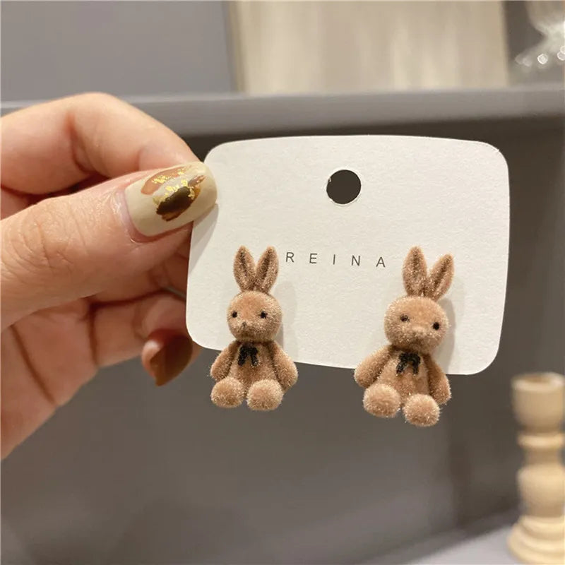 Cute Fluffy Bunny Earrings