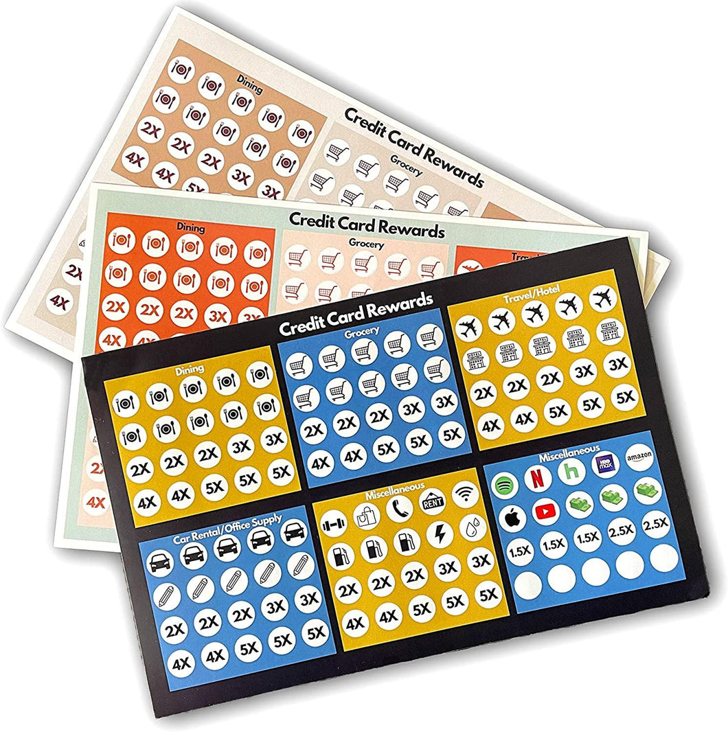 450pcs/3 pack Credit Card Reward Stickers