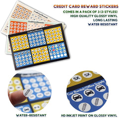 360pcs/3 pack Credit Card Reward Stickers