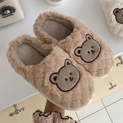 Kawaii Teddy Bear Soft Fluffy Slippers