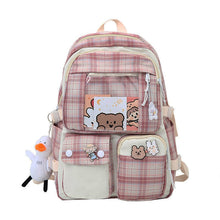 Load image into Gallery viewer, Kawaii Plaid Transparent Backpack

