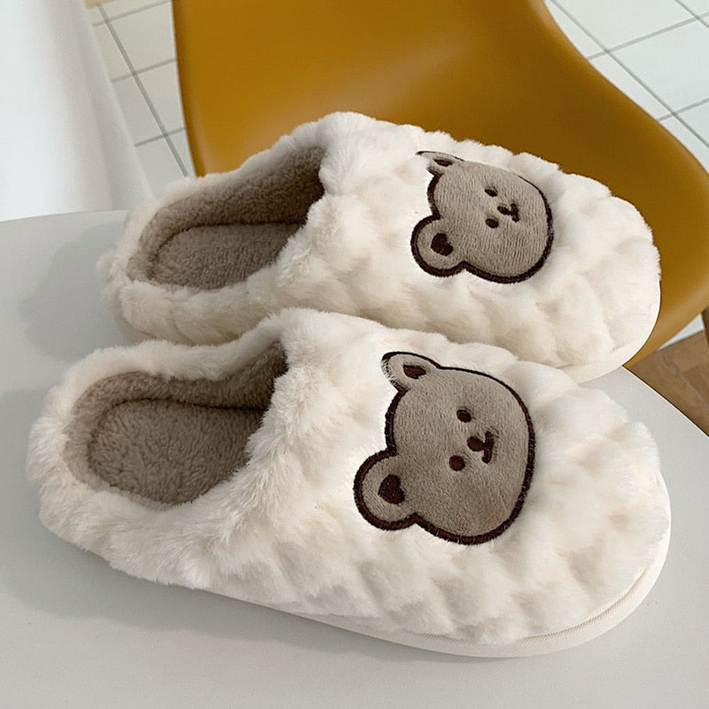 Kawaii Teddy Bear Soft Fluffy Slippers