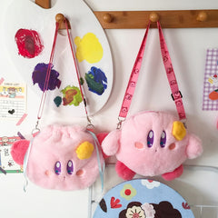 Cute Soft Fluffy Kirby Crossbody Bag
