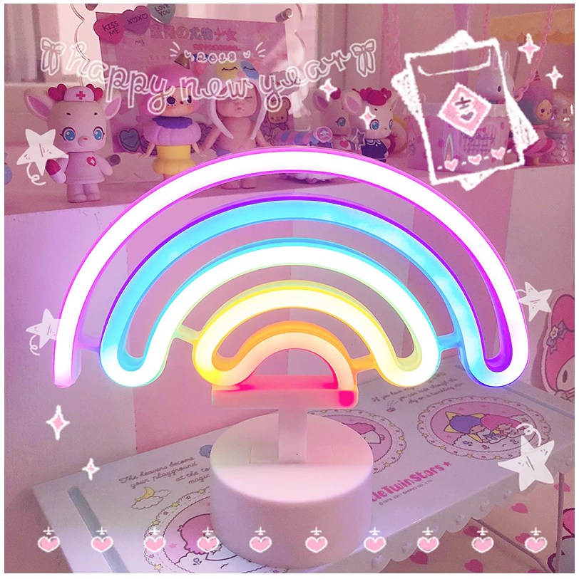 Cute Led Signes Cute Rainbow LED Neon Light Sign – My Kawaii Space