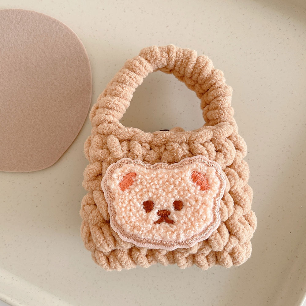 Knitted Teddy Bear Airpods Bag