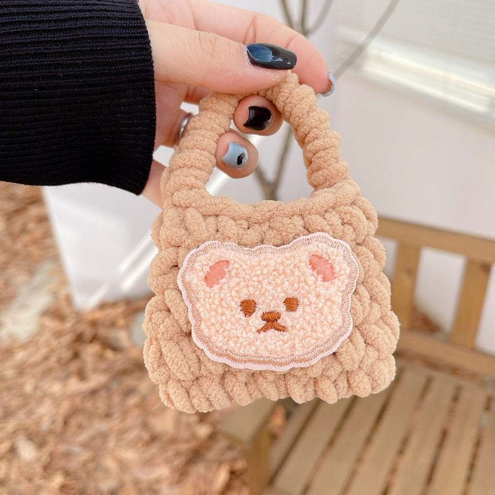 Knitted Teddy Bear Airpods Bag