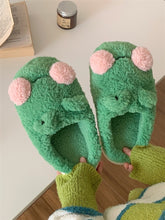 Load image into Gallery viewer, Fluffy Kawaii Frog Slippers
