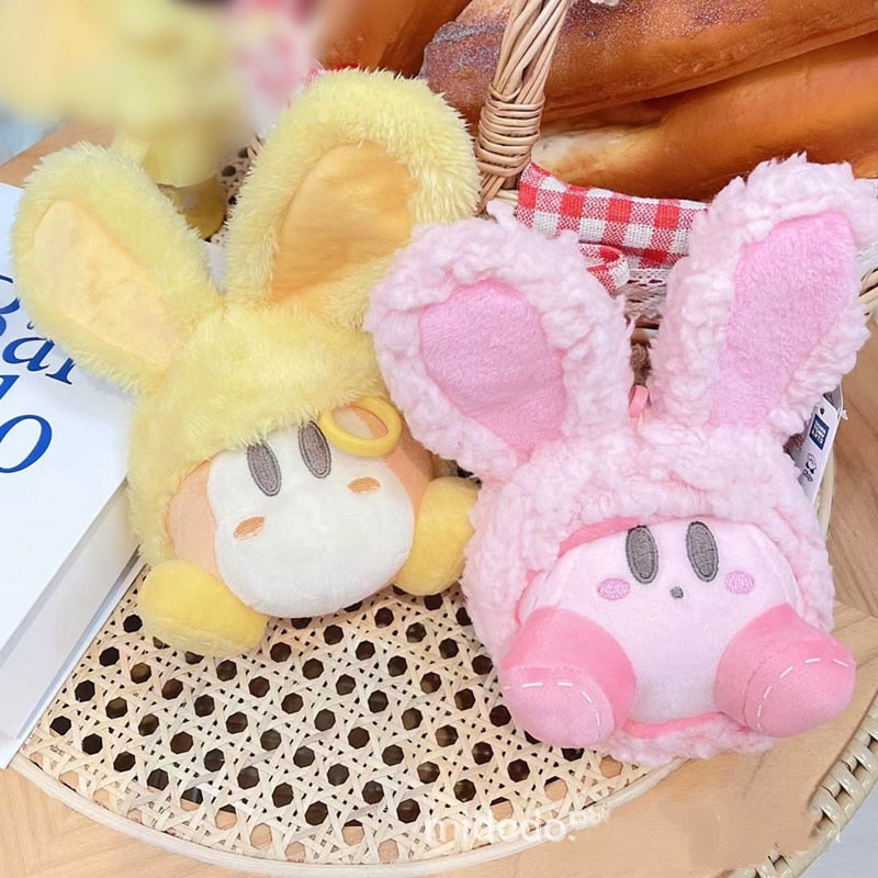 Kawaii Kirby Bunny Plush Keychain