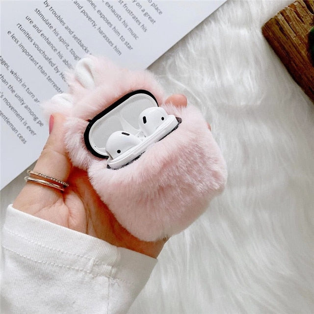 Cute Fluffy Bunny  Airpods Case