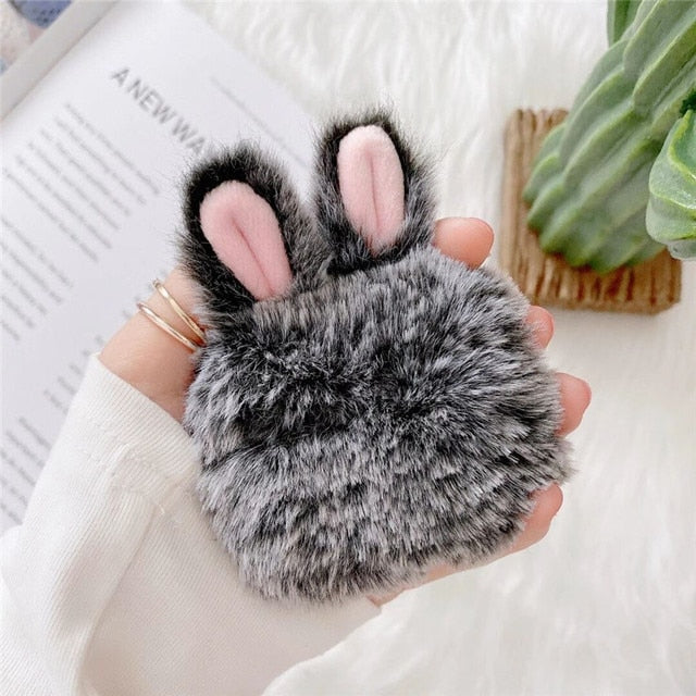 Cute Fluffy Bunny  Airpods Case