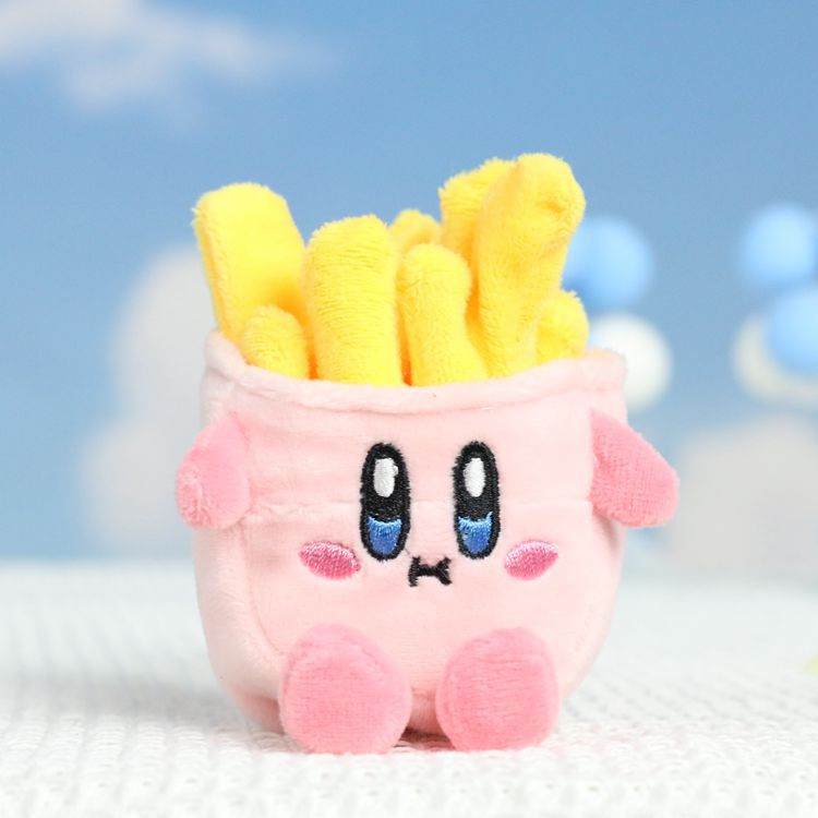 Chips and Burger Kirby Plush Keychain