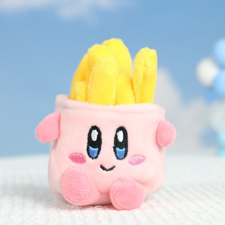 Chips and Burger Kirby Plush Keychain