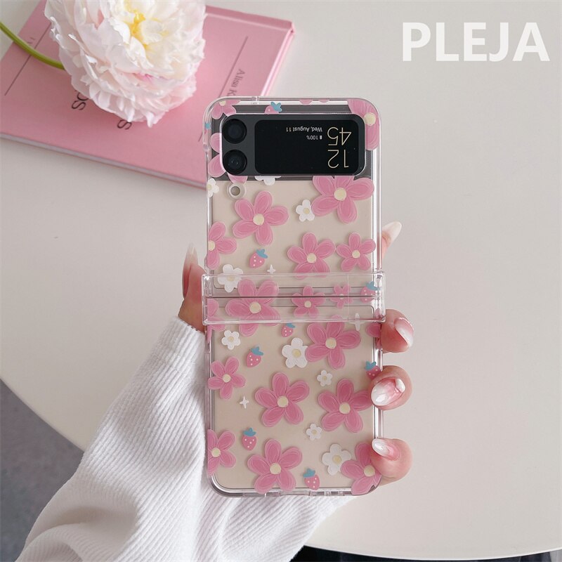 Cute Korean Style Flower Z Flip Case