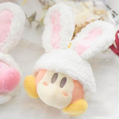 Kawaii Kirby Bunny Plush Keychain
