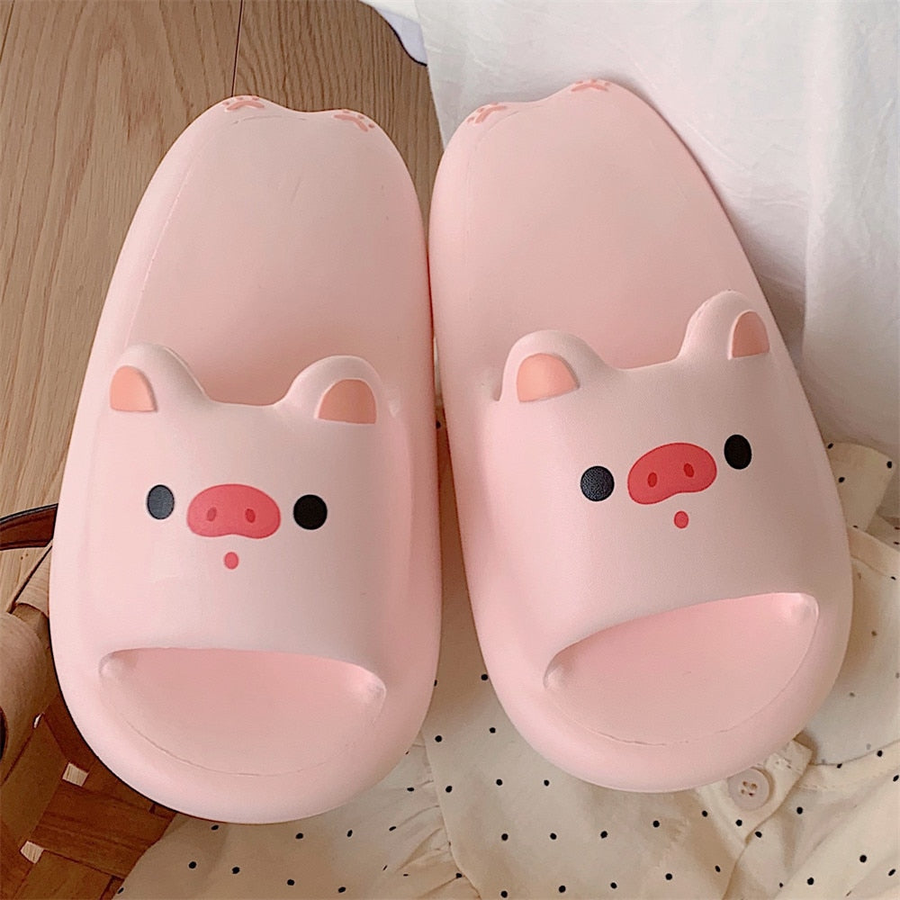 Kawaii Pink Piglet Fluffy Slippers