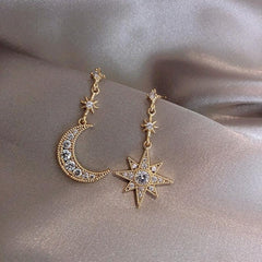 Star Moon Dangle Earrings