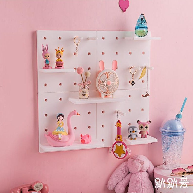 Creative Punch Free Floating Shelves For Wall, 2 Cute Figure, Wall