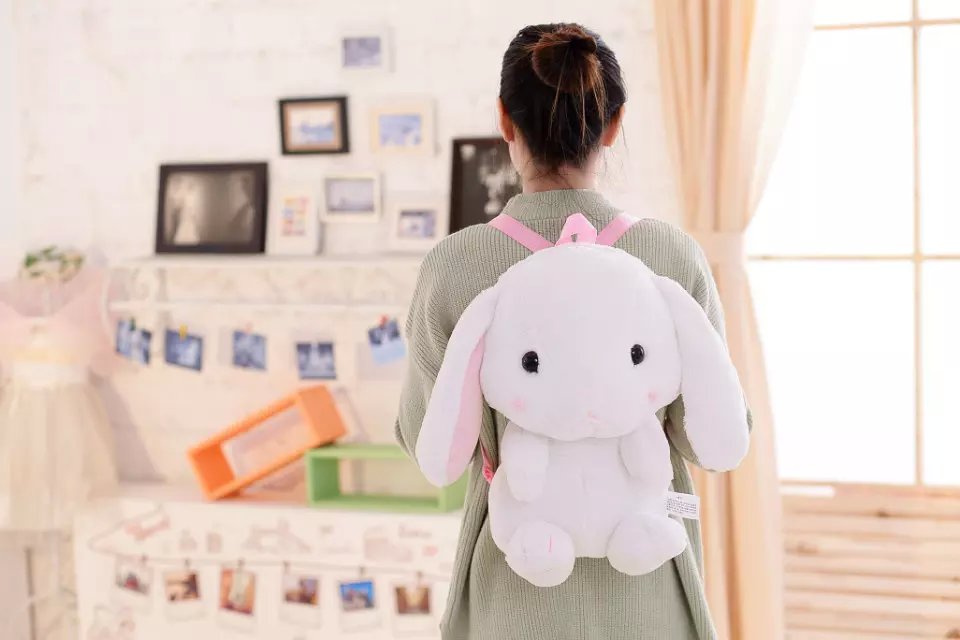 Source Hot Sale Cute Cartoon Lolita Bunny Plush Backpack for Kids School Bag  Children Lovely Animal Rabbit Backpack Kawaii Shoulder Bag on m.