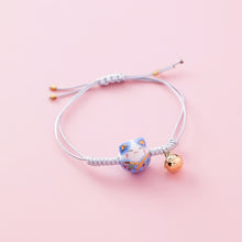 Load image into Gallery viewer, Hand-knitted Ceramic Fortune Cat Bracelets
