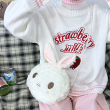 Load image into Gallery viewer, Kawaii Strawberry🍓 Milk🥛 Kitted Schoolgirl Sweater
