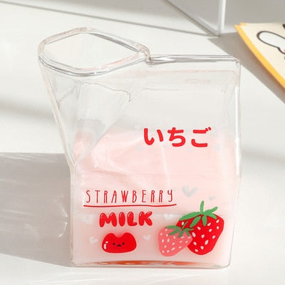 Hello Kitty Kawaii Glass Milk Carton Cup