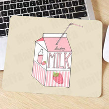 Load image into Gallery viewer, Kawaii Strawberry Milk Rubber Mouse Pad
