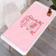 Kawaii Strawberry Milk Rubber Mouse Pad