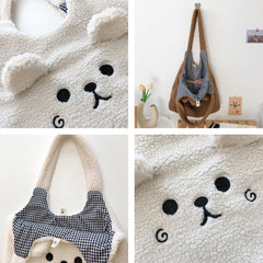 Fluffy Plush Cute Lamb Tote Bag
