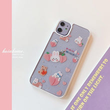 Load image into Gallery viewer, Clear Peachy Glitter Soft Phone Case - My Kawaii Space
