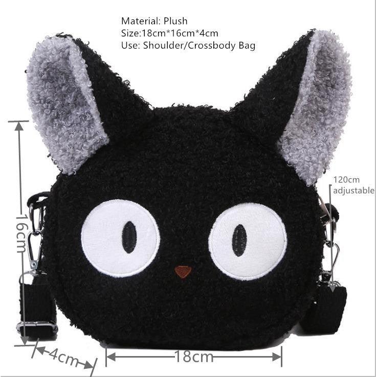 Black Cat Plushie Crossbody Bag - My Kawaii Space