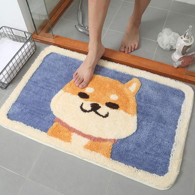 Kawaii Shiba Inu Bath Fluffy Rug