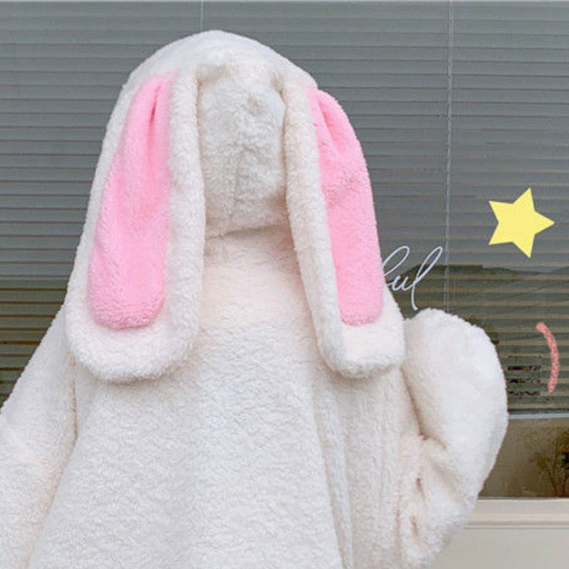Harajuku Bunny Fluffy Zip Hoodie