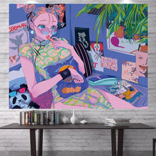 Load image into Gallery viewer, Japanese Aesthetic Digital Art Tapestry
