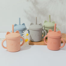 Load image into Gallery viewer, Kawaii Pastel Car Ears Straw Bottle
