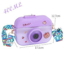 Load image into Gallery viewer, Kawaii Camera Crossbody Water Bottle With Straw
