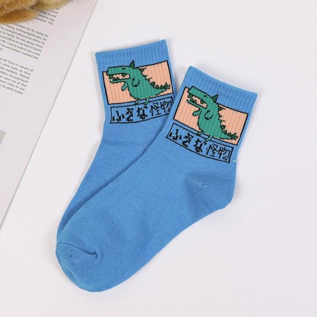Artsy Dinosaurs Harajuku Pop Socks - My Kawaii Space