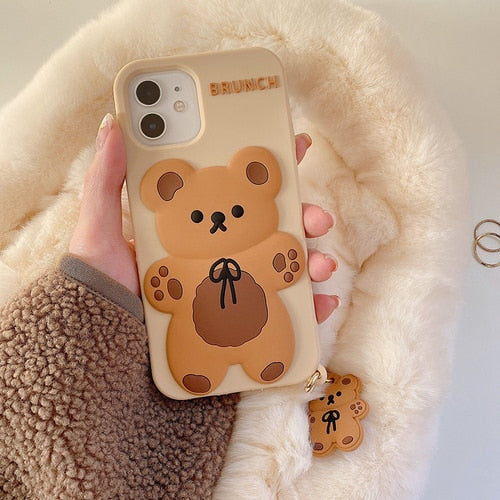 Cute 3D Bear Silicone Phone Case – My Kawaii Space Cute 3D Bear Silicone Phone Case – My Kawaii Space