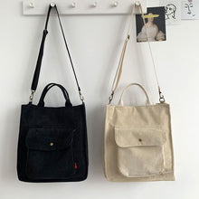 Load image into Gallery viewer, Simplistic Vintage Corduroy/Canvas Mailman Shoulder Bag
