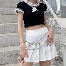 Load image into Gallery viewer, Teddy Bear🐻 Lace Ruffle Sleeves Cropped Tshirt
