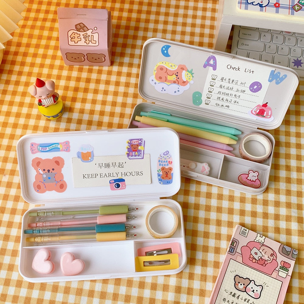 Korean Cute Teddy Bear Pencil Box