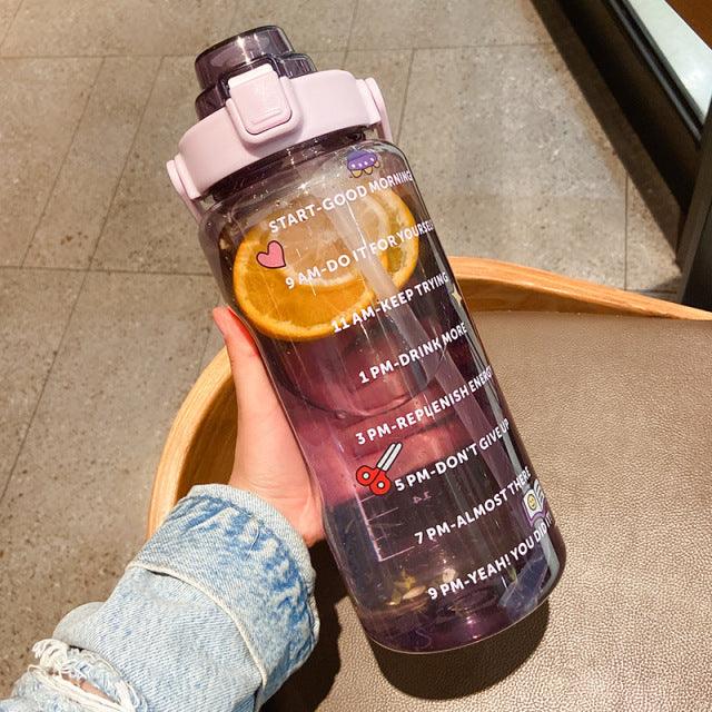 Clear Motivational Gym Water Bottle - My Kawaii Space